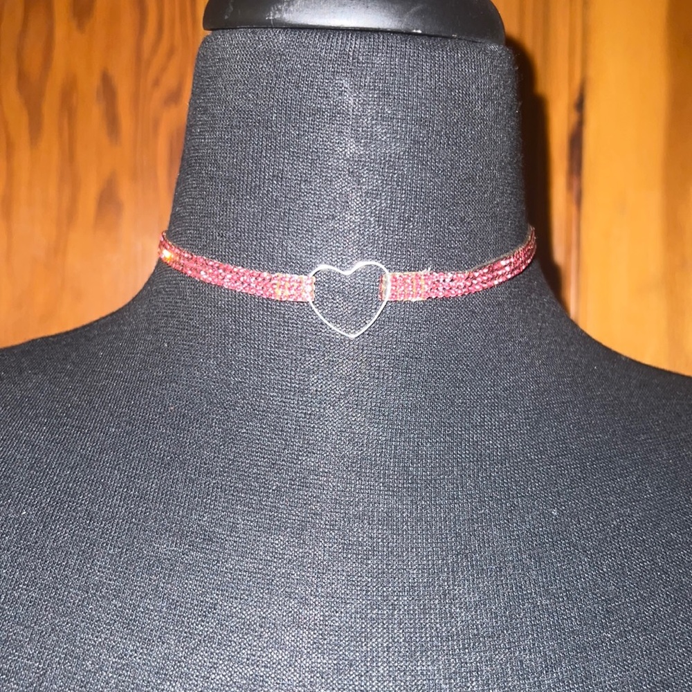 Pink Diamond Heart Choker